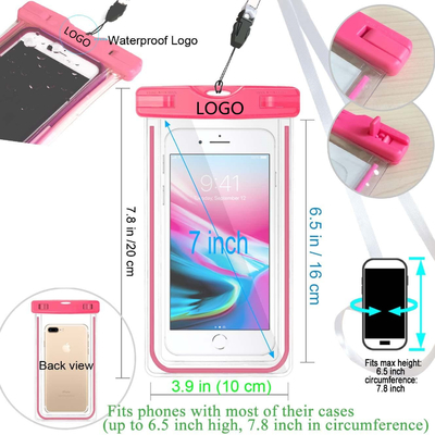 Yüzme Pvc Su Geçirmez Telefon Kuru Çanta 6.5IN için Renkli Su Geçirmez Kılıf