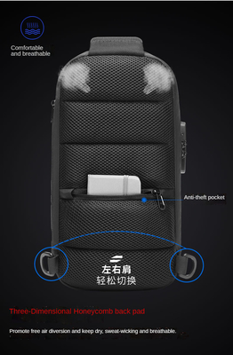 Anti Theft Crossbody Sling Çanta Çapraz Omuz Sling Çanta USB Erkekler Göğüs Çantası