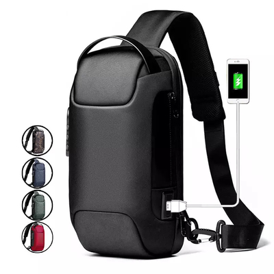 Anti Theft Crossbody Sling Çanta Çapraz Omuz Sling Çanta USB Erkekler Göğüs Çantası