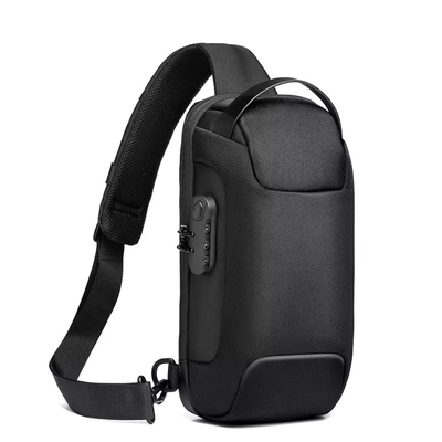 Anti Theft Crossbody Sling Çanta Çapraz Omuz Sling Çanta USB Erkekler Göğüs Çantası