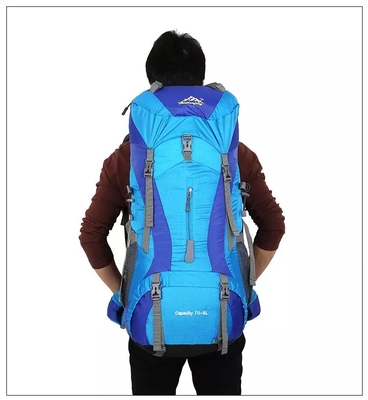 Ransel Dağı Suya Dayanıklı Trekking Sırt Çantası Polyester 70 Litre Sırt Çantası ISO