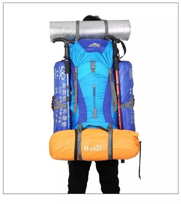 Ransel Dağı Suya Dayanıklı Trekking Sırt Çantası Polyester 70 Litre Sırt Çantası ISO