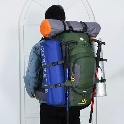 60L Hafif Su Geçirmez Yürüyüş Sırt Çantası 70cm Yağmur Geçirmez Sırt Çantaları