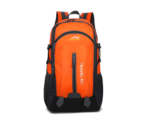Turuncu 40L Suya Dayanıklı Sırt Çantası 55cm USB Şarj Deliği ile Kamp Seyahat Sırt Çantası