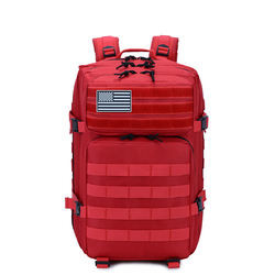 Kırmızı Polyester Taktik Seyahat Laptop Sırt Çantası 45L Açık Askeri Sırt Çantası