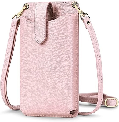 Küçük Cep Telefonu Crossbody Cüzdan Suni Deri Malzeme Cep Telefonu Tutacağı