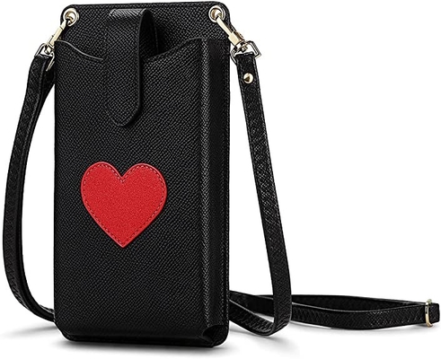 Küçük Cep Telefonu Crossbody Cüzdan Suni Deri Malzeme Cep Telefonu Tutacağı