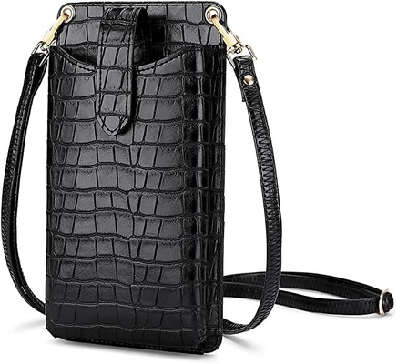 Küçük Cep Telefonu Crossbody Cüzdan Suni Deri Malzeme Cep Telefonu Tutacağı